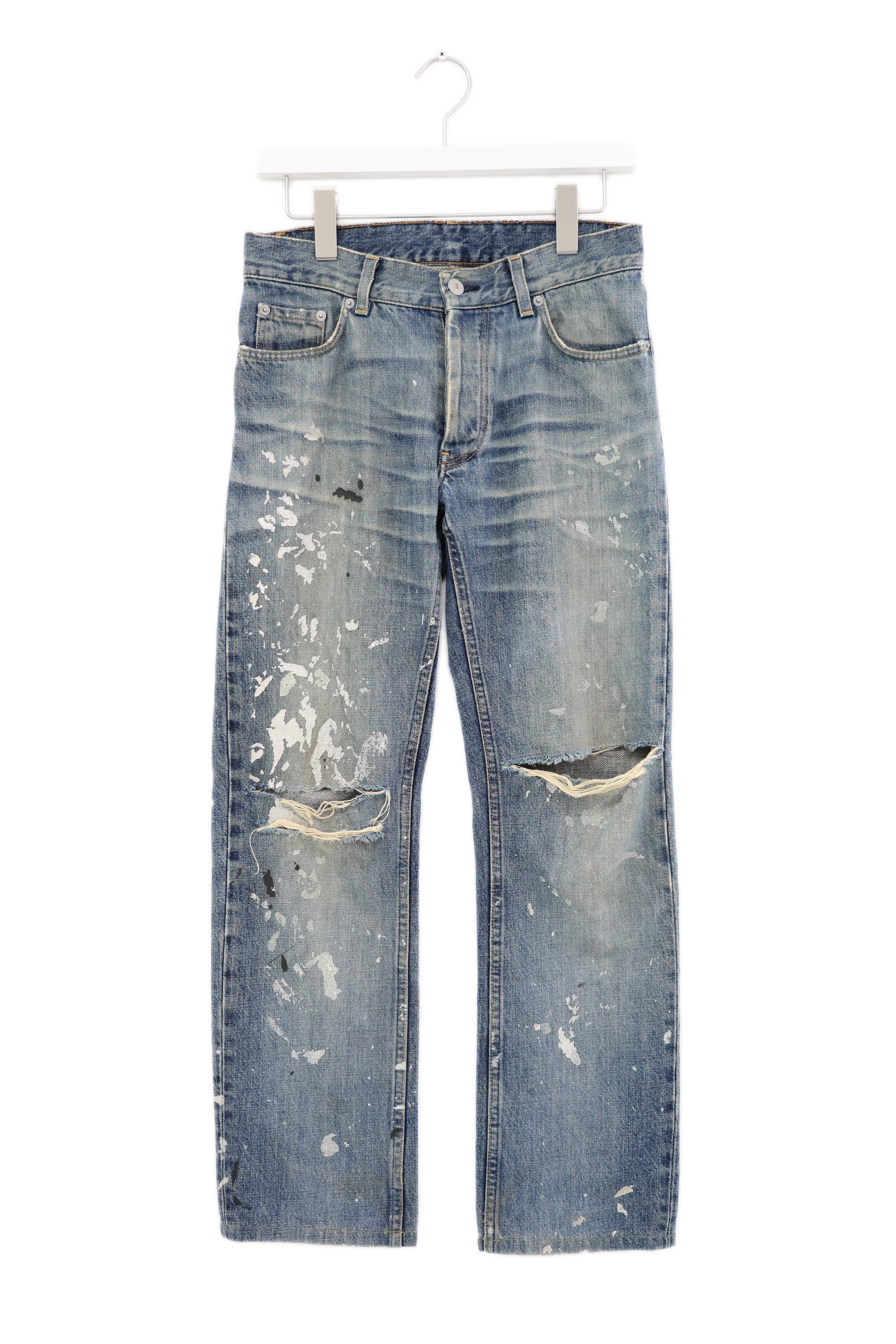 HELMUT LANG - paint denim pants , 錆 HELMUT LANG Damage Paint Denim 1998s – shop rin art assotiation