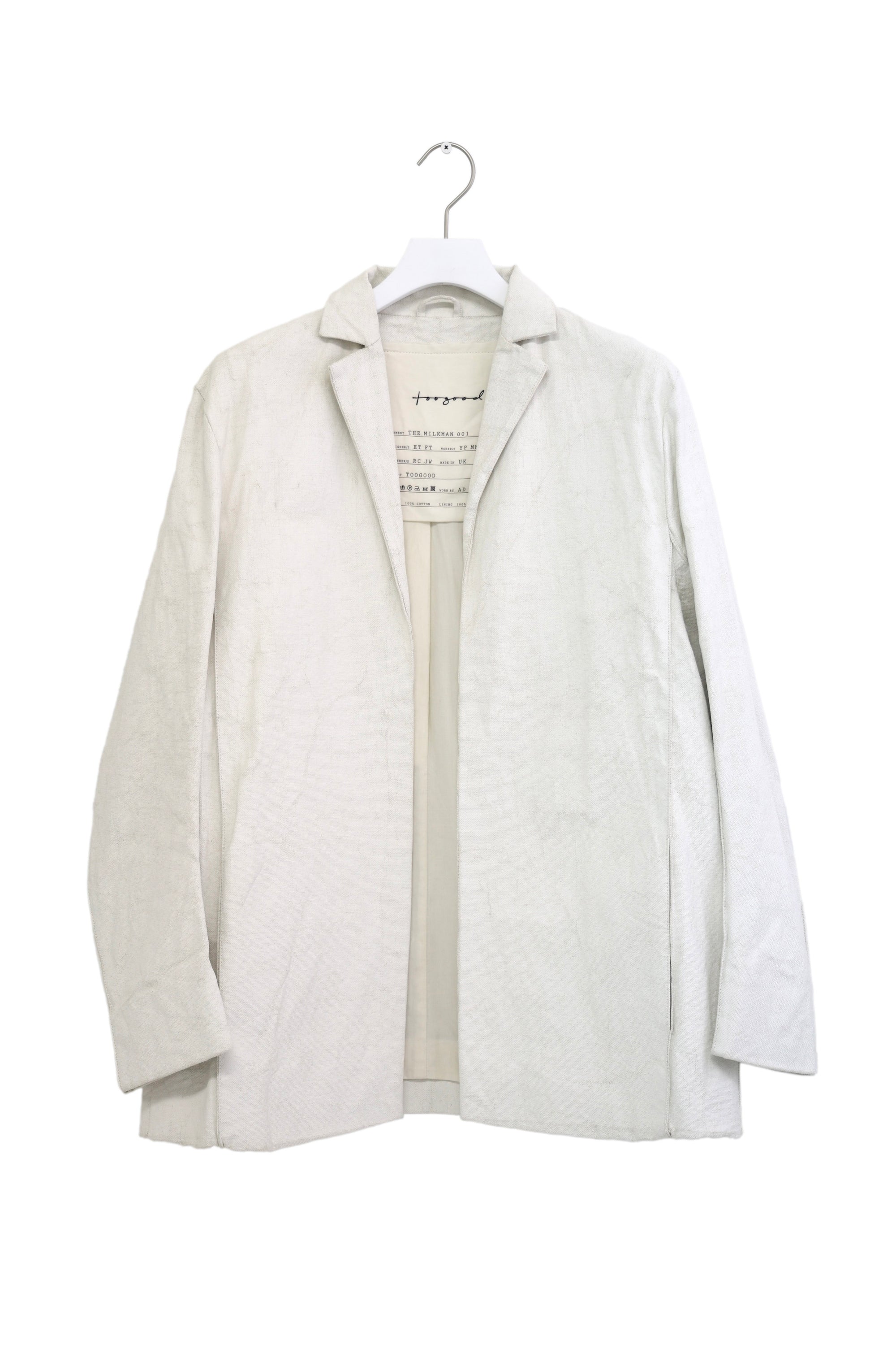 toogood THE MILKMAN JACKET - white 7oz primed canvas 2014AW
