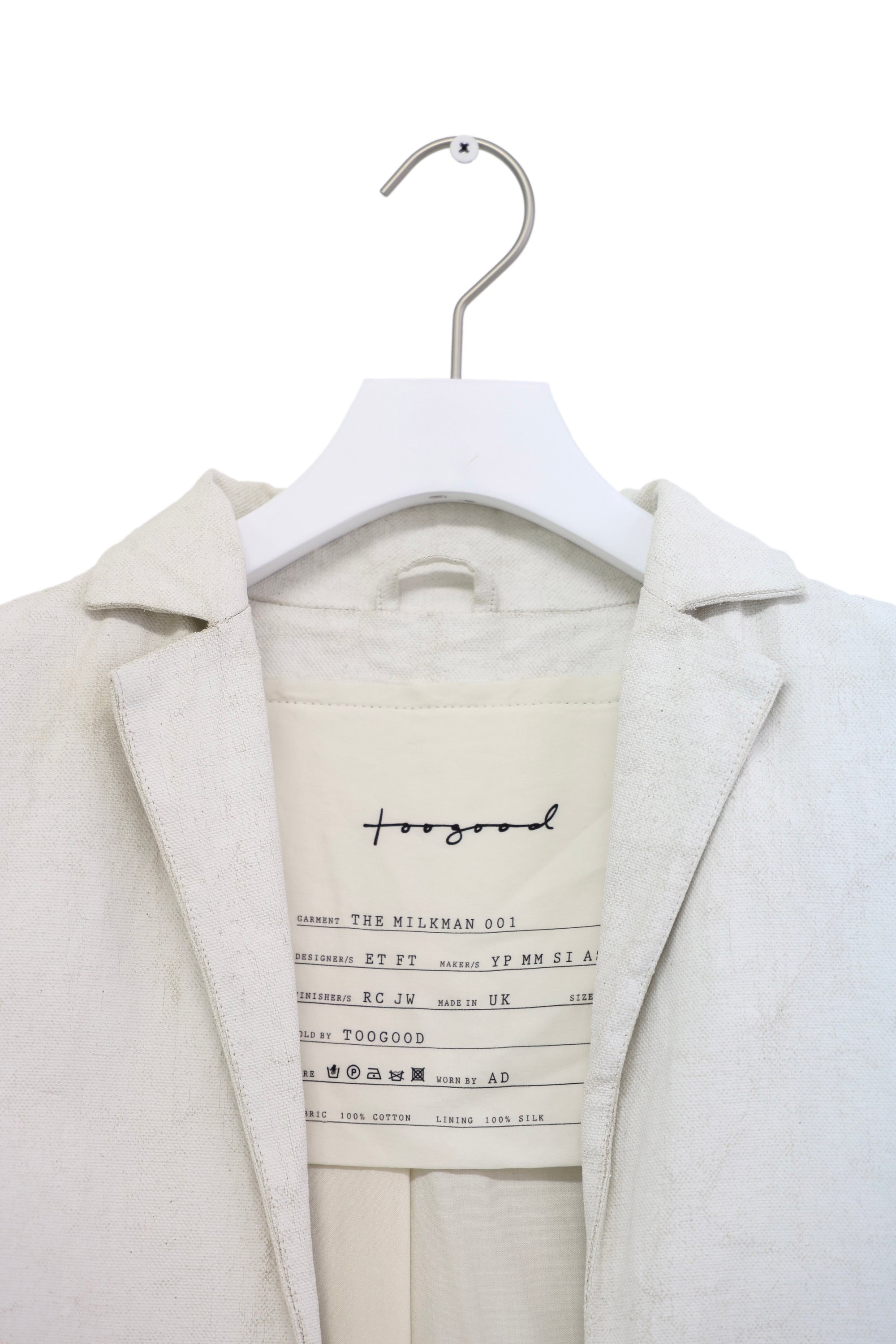 toogood THE MILKMAN JACKET - white 7oz primed canvas 2014AW