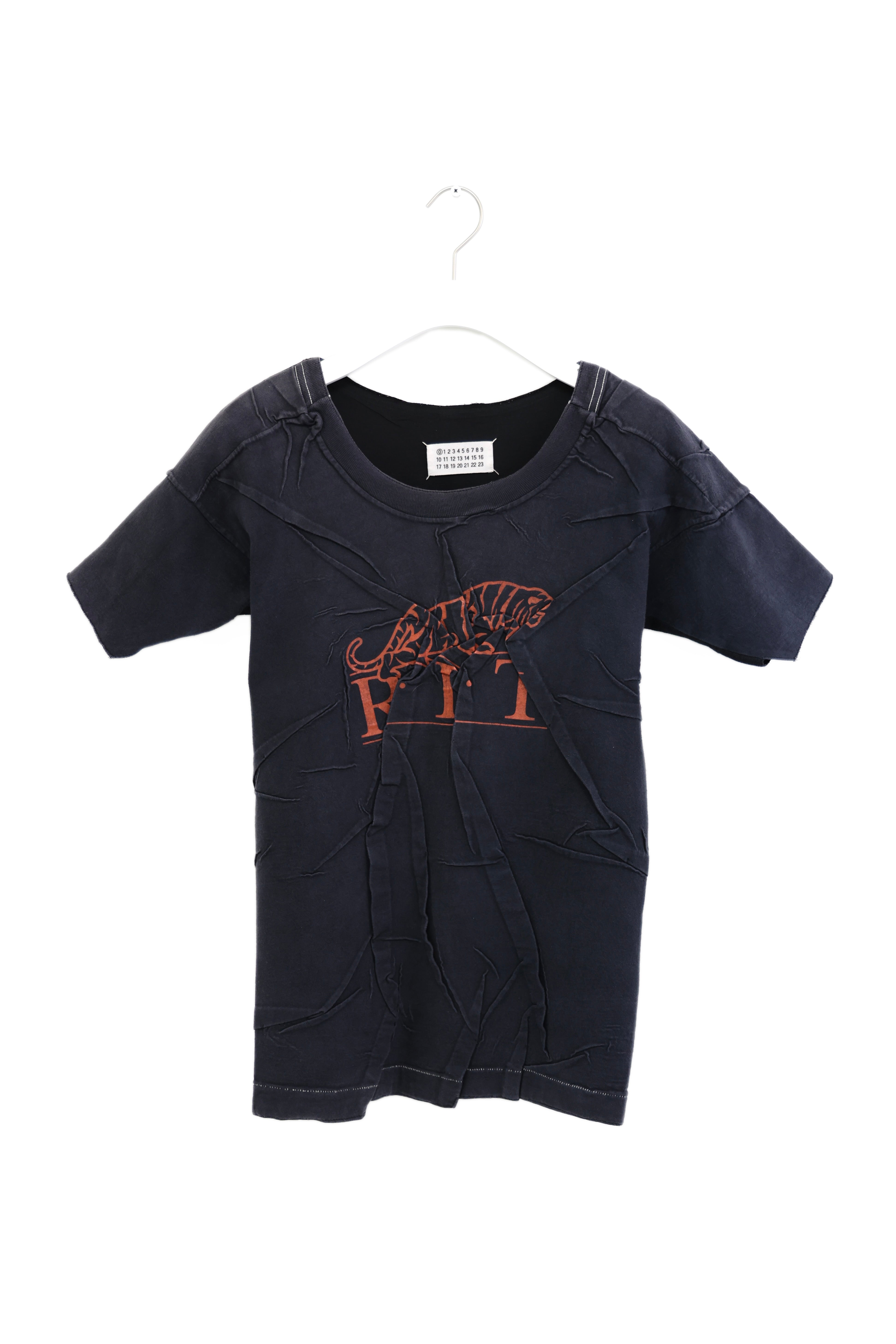 02 aw Martin Margiela　shirt　new Maison Martin Margiela Artisanal Deconstructed Wrinkled T-shirt