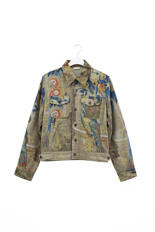 DRIES VAN NOTEN Bird Print Denim Jacket 2017SS