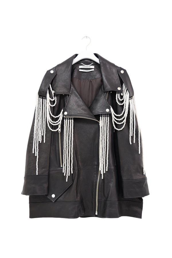 KIMHĒKIM Pearl Embellished Men's Fit Rider Jacket 2024SS