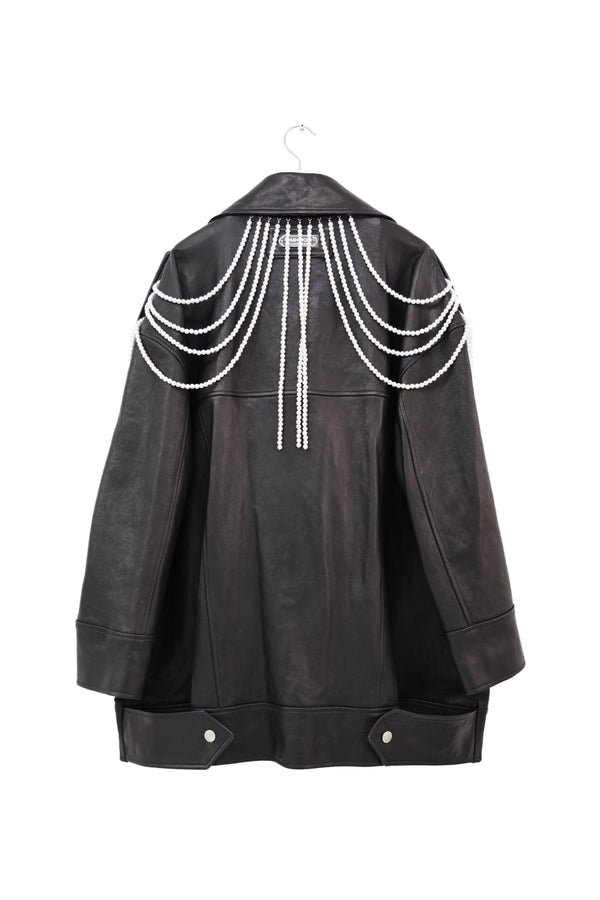 KIMHĒKIM Pearl Embellished Men's Fit Rider Jacket 2024SS