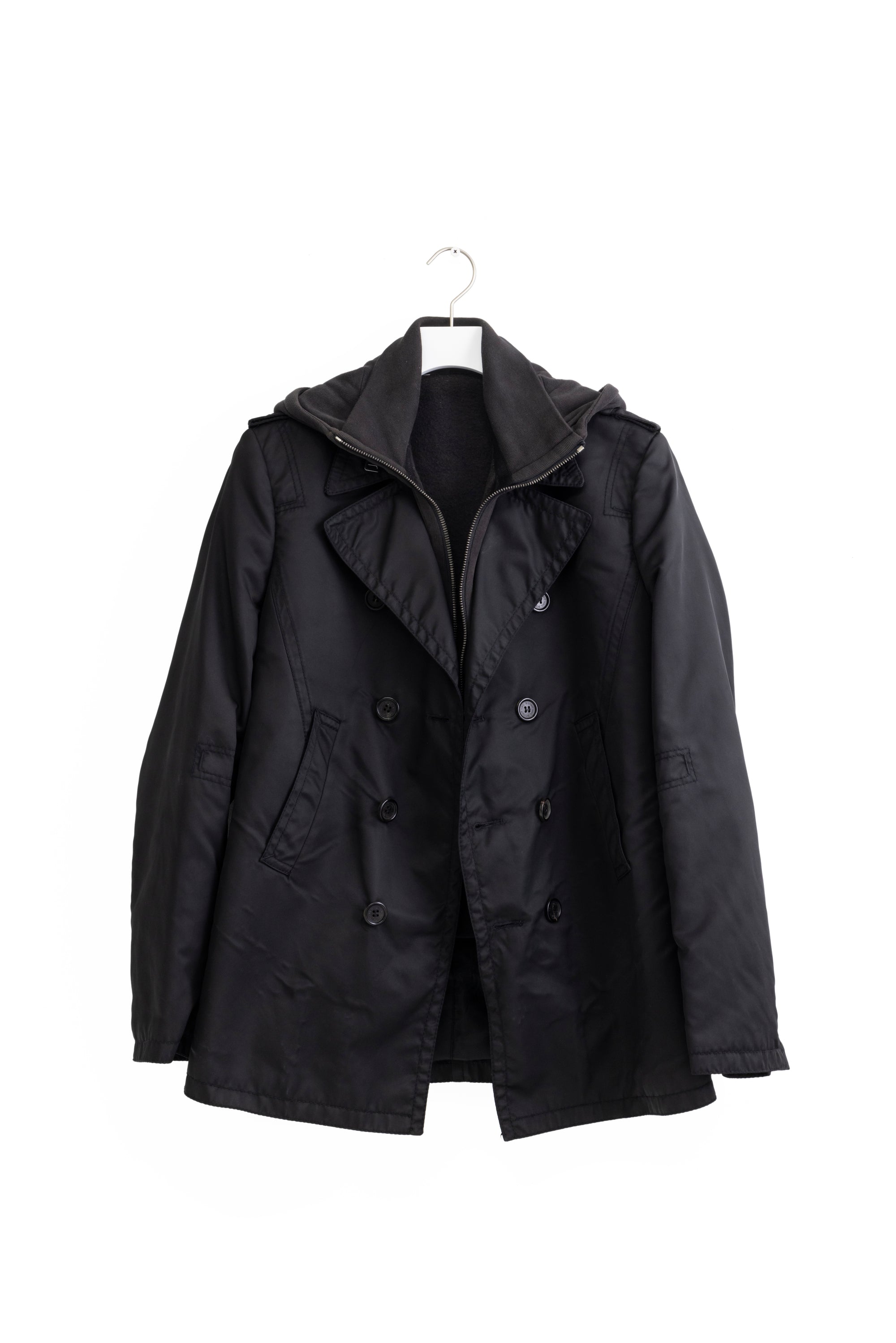 Neil Barrett Layered Hood Pea Coat 2000s