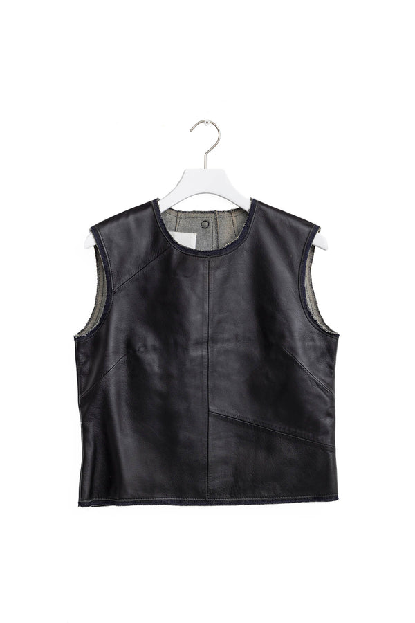 Maison Martin Margiela  Leather denim Vest 1999AAW