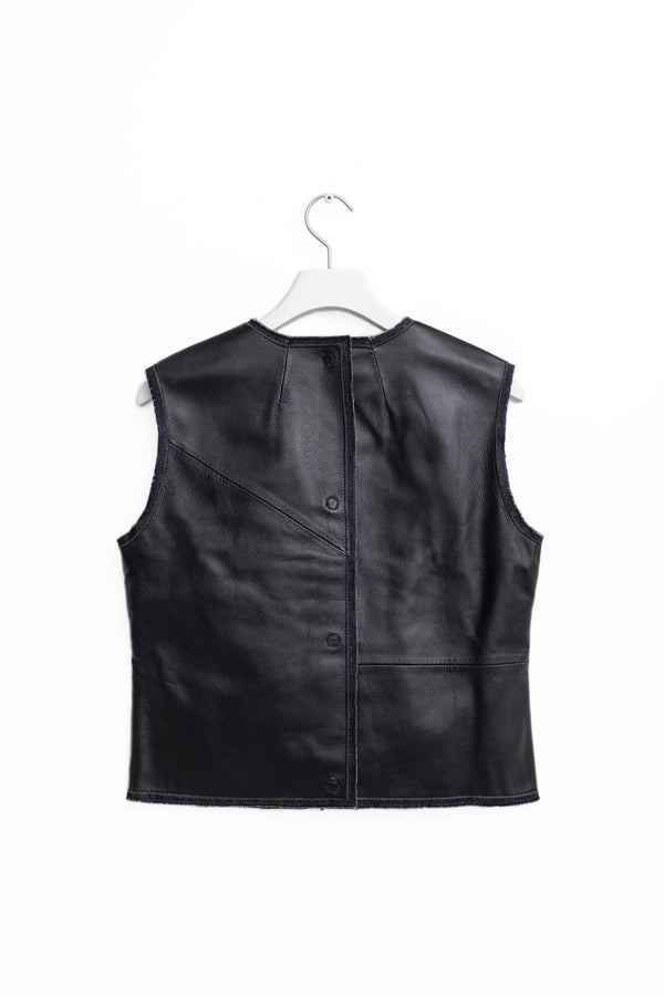 Maison Martin Margiela  Leather denim Vest 1999AAW