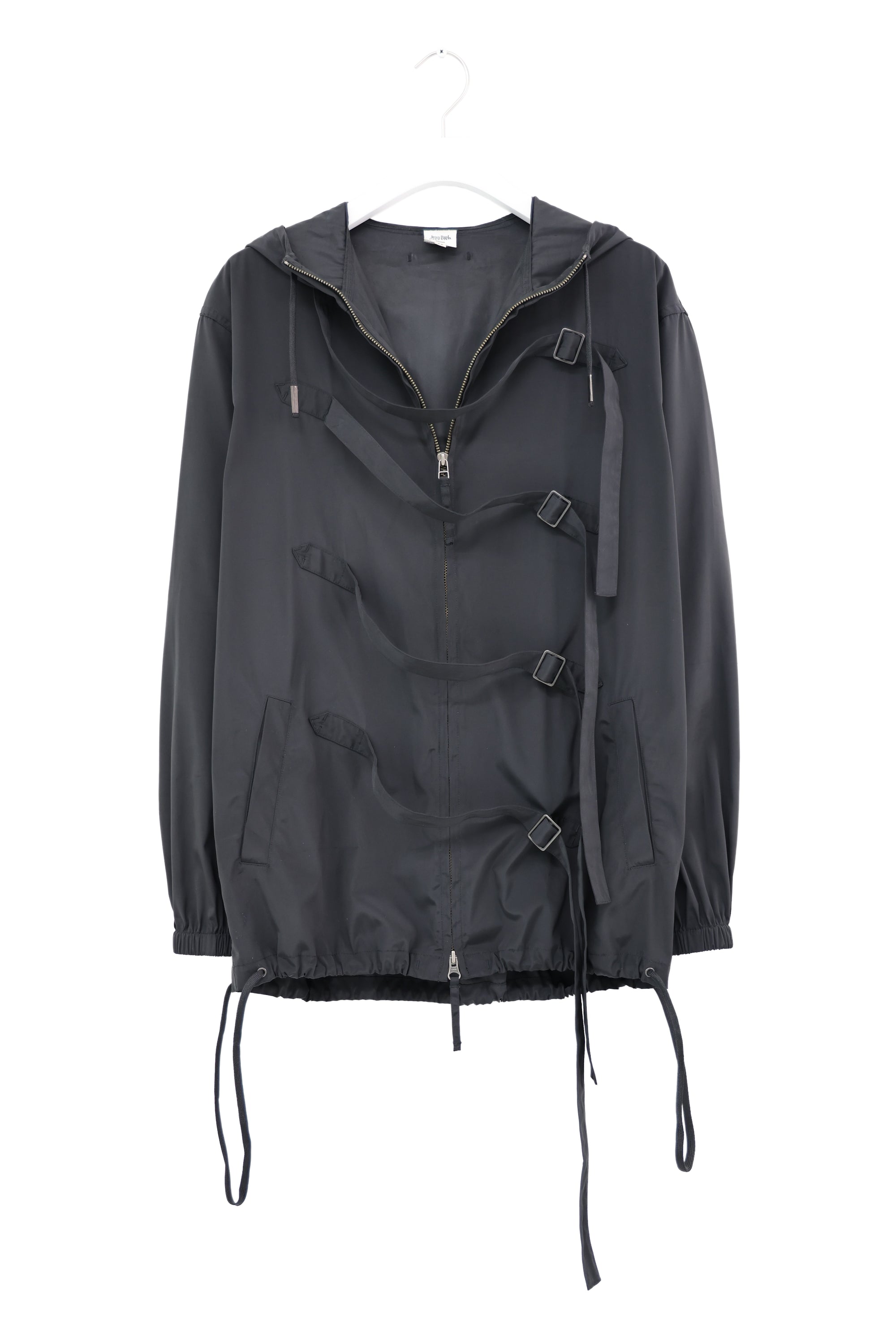 Jean Paul Gaultier Belted shadow stripe Zip Jacket
