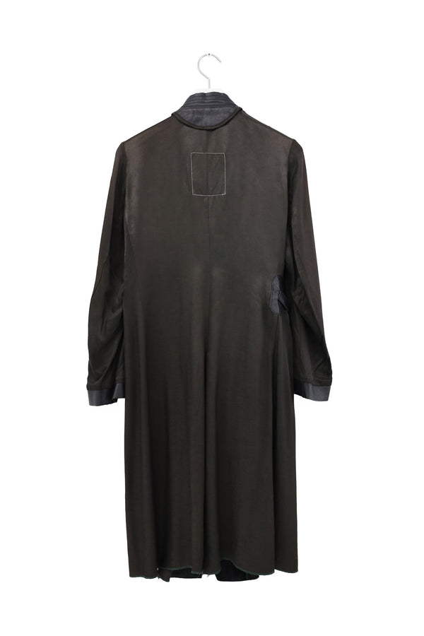 Maison Martin Margiela Line Viscose and Leather Wrap Coat 1994AW
